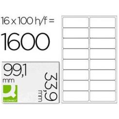 Etiqueta adhesiva Q-CONNECT kf01584 tamaño 99,1x33,9 mm fotocopiadora laser ink-jet caja con 100 hojas DIN A4