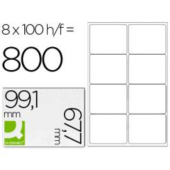Etiqueta adhesiva Q-CONNECT kf01588 tamaño 99,1x67,7 mm fotocopiadora laser ink-jet caja con 100 hojas DIN A4