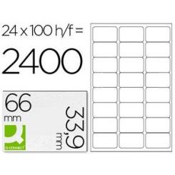 Etiqueta adhesiva Q-CONNECT kf10639 tamaño 66x33,9 mm fotocopiadora laser ink-jet caja con 100 hojas DIN A4