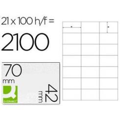 Etiqueta adhesiva Q-CONNECT kf10648 tamaño 70x42 mm fotocopiadora laser ink-jet caja con 100 hojas DIN A4