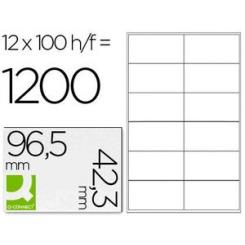 Etiqueta adhesiva Q-CONNECT kf10652 tamaño 96,5x42,3 mm fotocopiadora laser ink-jet caja con 100 hojas DIN A4