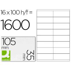 Etiqueta adhesiva Q-CONNECT kf10653 tamaño 105x35 mm fotocopiadora laser -ink-jet caja con 100 hojas DIN A4