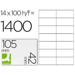 Etiqueta adhesiva Q-CONNECT kf10655 tamaño 105x42 mm fotocopiadora laser ink-jet caja con 100 hojas DIN A4