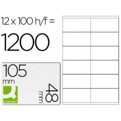 Etiqueta adhesiva Q-CONNECT kf10657 tamaño 105x48 mm fotocopiadora laser ink-jet caja con 100 hojas DIN A4