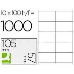 Etiqueta adhesiva Q-CONNECT kf10658 tamaño 105x57 mm fotocopiadora laser ink-jet caja con 100 hojas DIN A4