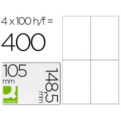 Etiqueta adhesiva Q-CONNECT kf10660 tamaño 105x148,5 mm fotocopiadora laser ink-jet caja con 100 hojas DIN A4