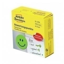 Etiqueta Escolar Zdesing Avery Motivacional Cara Sonriente Verde (1 Rollo 250 Und)