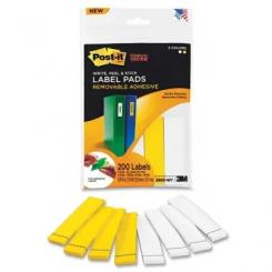 Etiquetas adhesivas en bloc Post-it en blanco y amarillo, 200 uds (100 amarillas y 100 blancas)