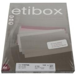 Etiquetas Adhesivas Impr. Etibox A4 Blanca Caja 100 hojas (70x31mm) CANTOS RECTOS