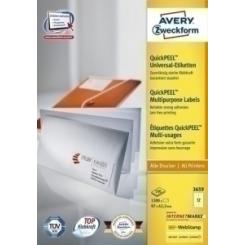 Etiquetas Adh.Impr.Avery A4 Blanca C.Rectos Caja 100H  97X42,3 Mm 1.200 Uds.(3659)