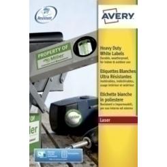 Etiquetas Adh.Impr.Avery A4 Polyester Blanco C.Romos Laser Caja 20H 99,1X139 Mm 80 Uds.(L4774)