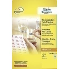 Etiquetas De Precios Avery Adh.Removible A4 Blanca Caja 25H 26X16 Mm 2.550 Uds.(L3410Rev)