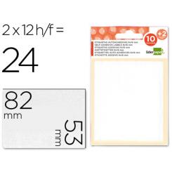 Etiquetas LIDERPAPEL sobre de 10 h. + 2 h. obsequio 53x82 mm -2 unidades por hoja