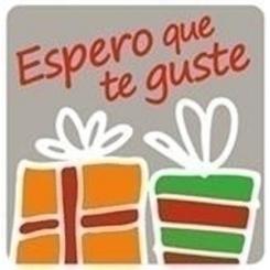 Etiquetas Regalo Adh. Rollo  250 Uds.  Espero Que Te Guste  Cuadrada Color