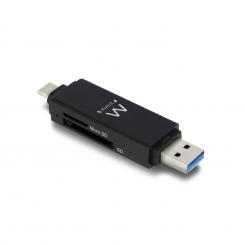 EWENT EW1075 lector de tarjeta USB 3.2 Gen 1 (3.1 Gen 1) Type-A/Type-C Negro