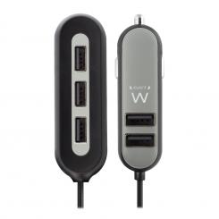 EWENT EW1355 cargador de dispositivo móvil Negro, Gris Auto