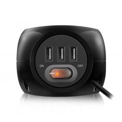 EWENT EW3938 adaptador e inversor de corriente Interior Negro