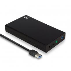 EWENT EW7056 caja para disco duro externo Caja de disco duro (HDD) Negro 3.5