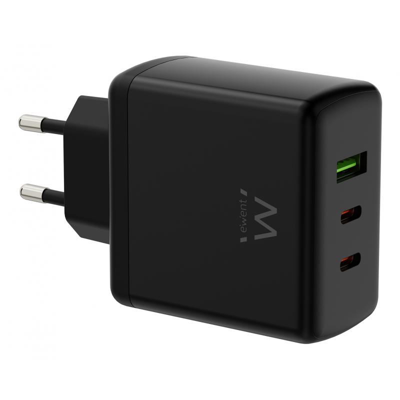 ewent-cargador-rapido-gan-de-65w-con-3-puertos-2-usb-c-pd-y-1-usb-a-qc-diseno-compacto