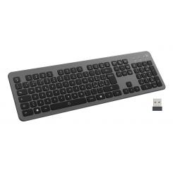Ewent EW3296 teclado Universal RF inalámbrica + USB QWERTY Español Negro, Gris