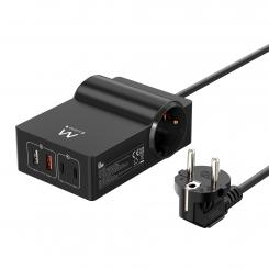 Ewent EW3992 base múltiple 1,5 m 2 salidas AC Interior Negro