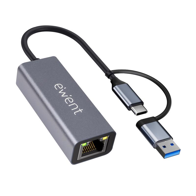 ewent-ew9819-hub-de-interfaz-usb-32-gen-1-31-gen-1-type-a-type-c-1000-mbit-s-gris