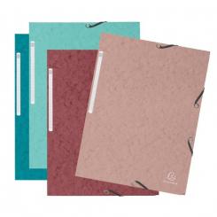 Exacompta Carpeta de Gomas Carton Tres solapas Din A4 Lote de 4 Unidades Colores Surtidos
