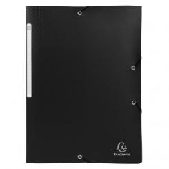 Exacompta Carpeta De Gomas Y Solapas Exacompta Pp Opaco A4 Con Etiqueta Negro