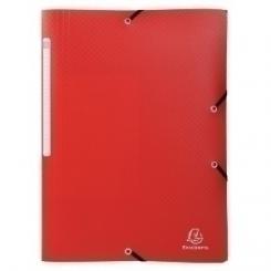 Exacompta Carpeta De Gomas Y Solapas Exacompta Pp Opaco A4 Con Etiqueta Rojo