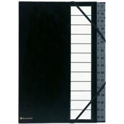 Exacompta Clasificador Lomo Fuelle Exacompta Ordonator Carton A4 32 Separad. (1-32) Gomas Negro