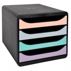 Exacompta Modulo Exacompta Big-Box Classic 4 Cajones Colores Negro Glossy