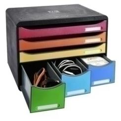 Exacompta Modulo Exacompta Store-Box Maxi 6 Cajones Colores Negro/Arlequin