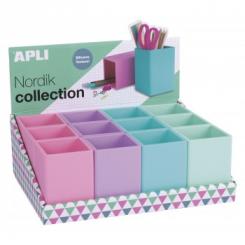 APLI Expositor Cubilete Silicona Nordik 4 Color 12U