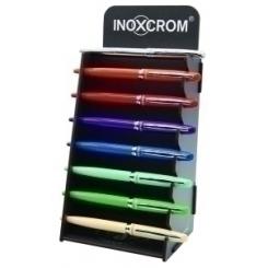 Expositor Inoxcrom Prime Metalico Lacado Surtido De 18 9X Boligrafo 3X Roller 6X Pluma