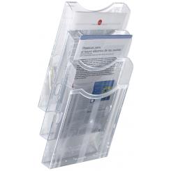 Expositor mural Archiplay Archivo 2000 3 compartimentos A4 vertical  105x235x445 mm cristal transparente