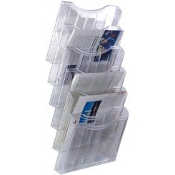 Expositor mural Archiplay Archivo 2000 6 compartimentos A4 horizontal ( 12 separadores )  190x325x580 mm cristal transparente