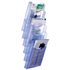 Expositor mural Archiplay Archivo 2000 6 compartimentos A4 vertical  190x235x685 mm azul transparente