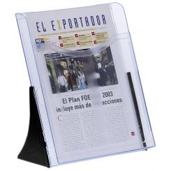 Expositor sobremesa Archiplay Archivo 2000 1 compartimento A4 vertical  135X240X300 azul transparente