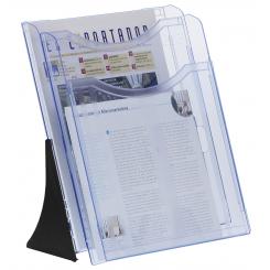 Expositor sobremesa Archiplay Archivo 2000 2 compartimentos A4 vertical  170X240X310 azul transparente