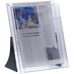 Expositor sobremesa Archiplay Archivo 2000 2 compartimentos A4 vertical  170X240X310 cristal transparente
