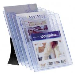 Expositor sobremesa Archiplay Archivo 2000 5 compartimentos A4 vertical  265X240X330 azul transparente