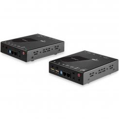 Extensor KVM HDMI KVM por IP - HDMI 4K 30Hz y USB 2.0 por IP, LAN o Ethernet CAT5e/CAT6 (100m/330ft) - Kit Extensor para Transmisor/Receptor/Conmutador/Switch KVM Remoto