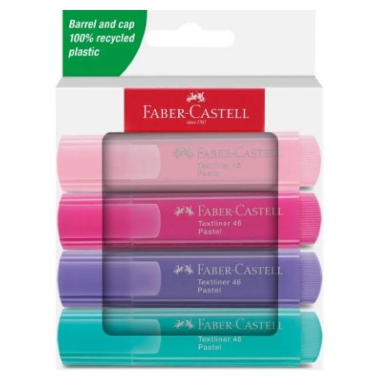 FABER CASTELL Estuche 4 marcadores Textliner Pastel