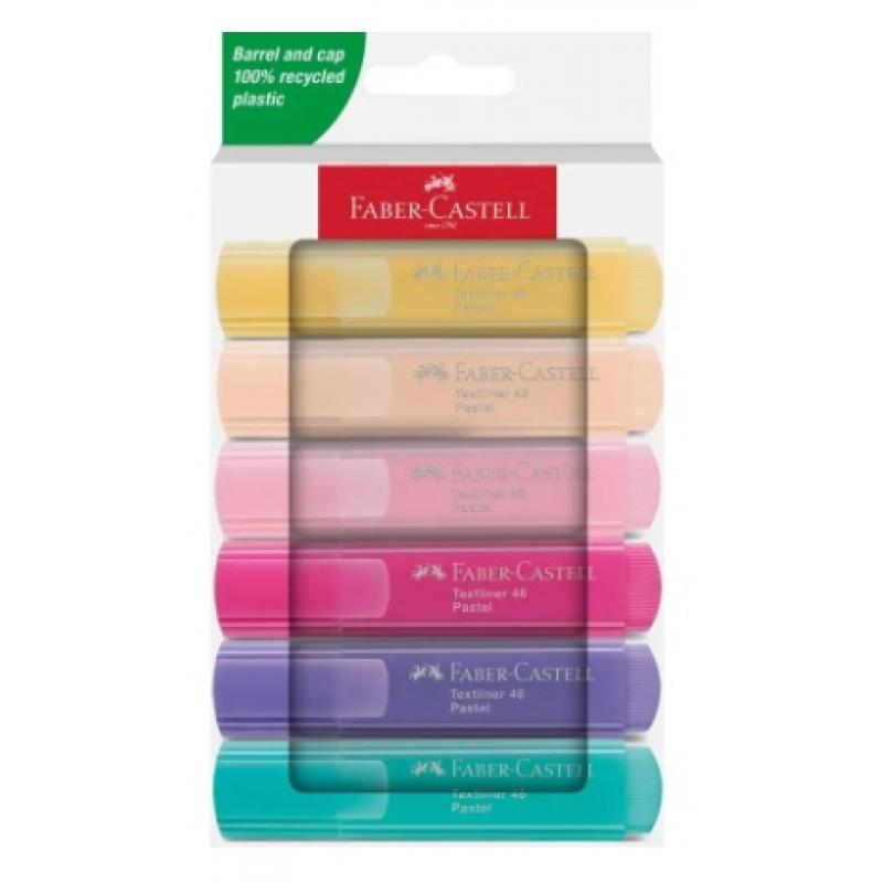 FABER CASTELL Estuche 6 marcadores Textliner Pastel
