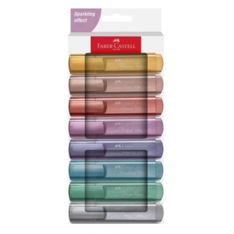 FABER CASTELL Estuche 8 marcadores Textliner Metallic
