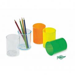 Faibo 10 Cubiletes plástico transparentes fluor. Colores Stdos.