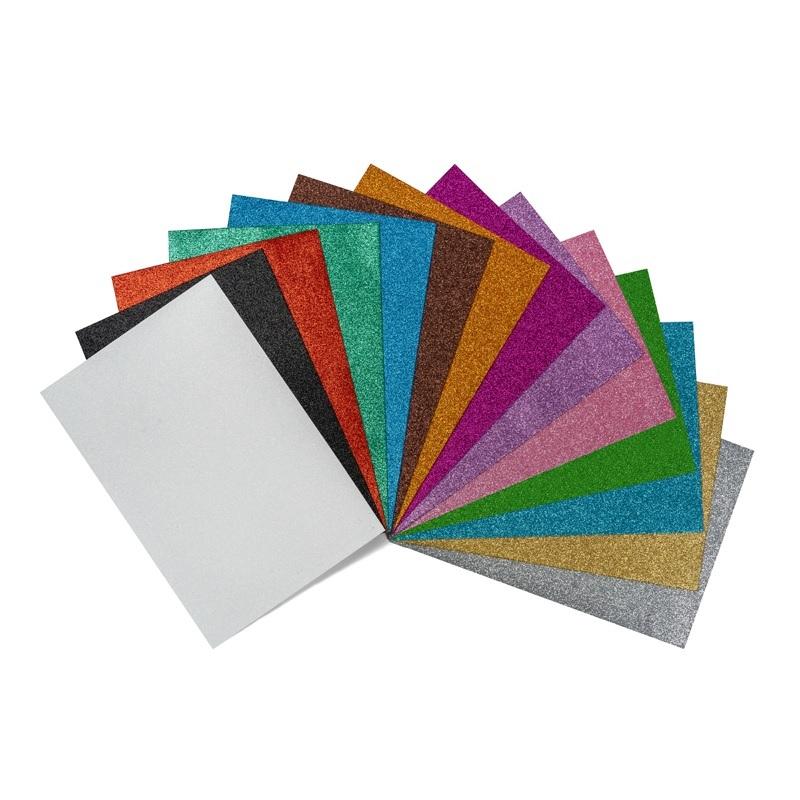 FAIBO 3 láminas de goma EVA efecto purpurina color blanco, 40 x 60 cm