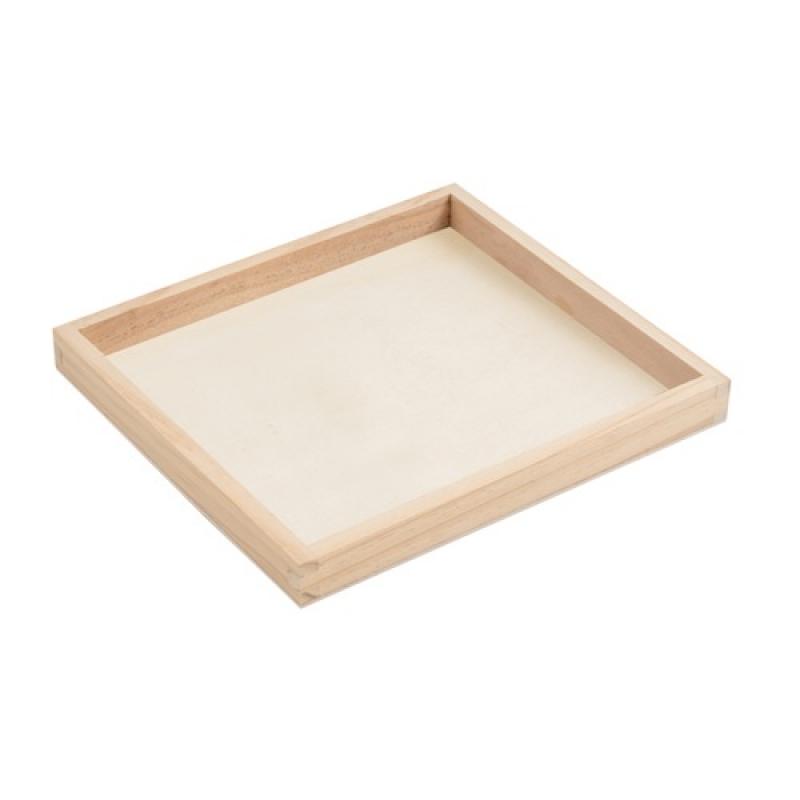FAIBO Bandeja de madera de chopo para decorar 22 x 20 x 2 cm