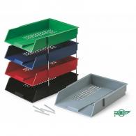 FAIBO Bandeja GRAN VOLUMEN de plástico, conjunto de 2 bandejas y 4 elevadores, color verde, 360x260x65mm