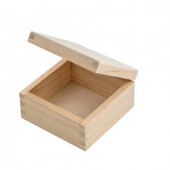 FAIBO Caja de madera para decorar, 12 x 12 x 6,5 cm